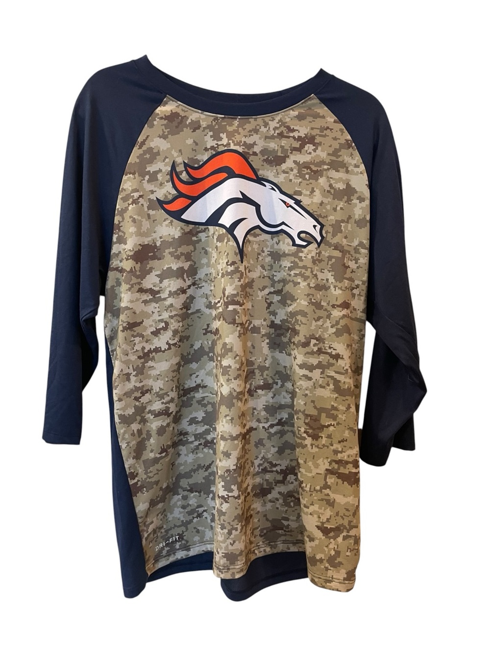 Nike Denver Broncos Mens Shirt Camo NFL Salute To Service Dri Fit On Field Large